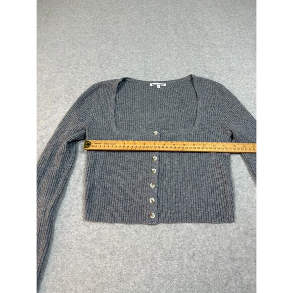Reformation Womens Size M Gray Idina Cashmere Cropped Cardigan - Picture 4 of 8
